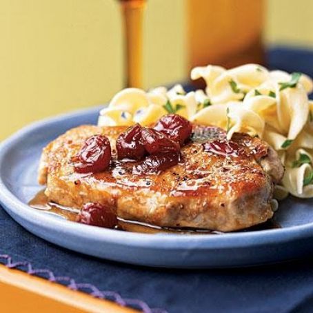 Pork Chops with Ginger-Cherry Sauce