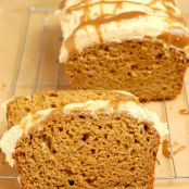 Pumpkin Bread with Salted Caramel Drizzled Pumpkin Buttercream