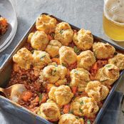 Chili Potpie with Cheddar Biscuits