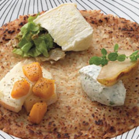 cheese tasting on crispy risotto