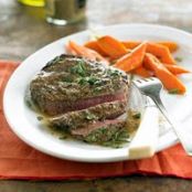 Mustard-Crusted Steaks with Herb Butter