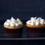 Peach Cupcakes with Brown Sugar Frosting