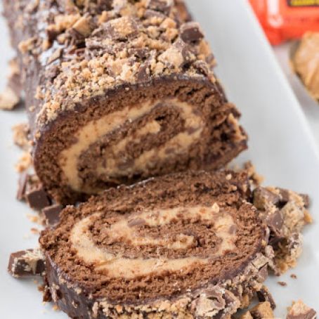 PEANUT BUTTER CUP CAKE ROLL