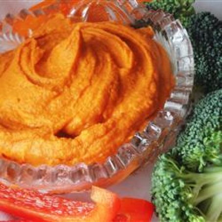 Spiced Sweet Roasted Red Pepper Hummus