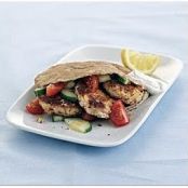 Falafel Sandwich with Tomato-Cucumber Salad