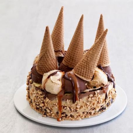 Salted Caramel Ice Cream Cone Cake