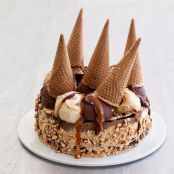 Salted Caramel Ice Cream Cone Cake