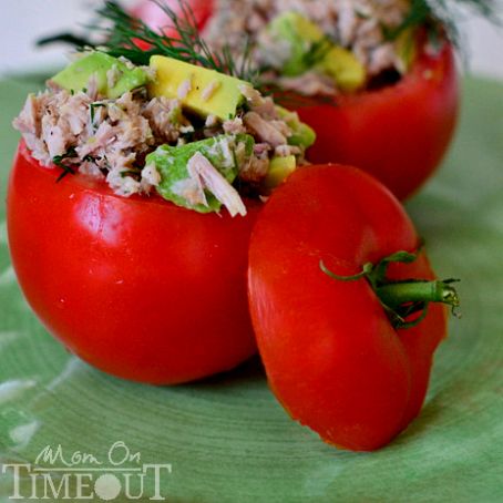 Tuna and Avocado Stuffed Tomatoes