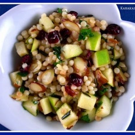 Israeli Couscous with Apples, Cranberries and Herbs