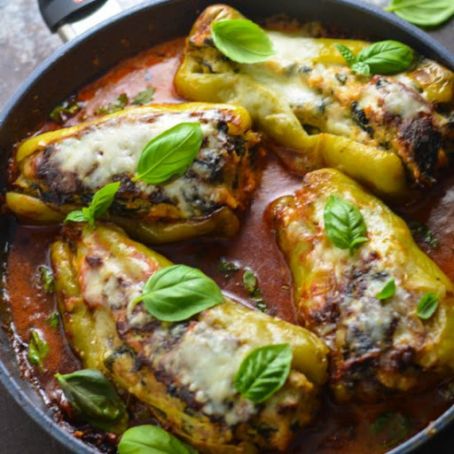 Sassy Sausage and Spinach Stuffed Peppers