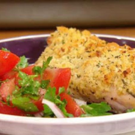 Baked Chicken with Herb-and-Cheese Breadcrumbs
