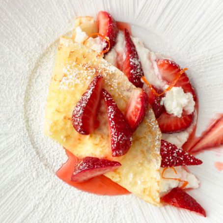 Strawberry Lemon Ricotta Crepes
