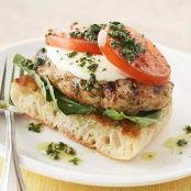 Open-Face Pesto-Chicken Burgers