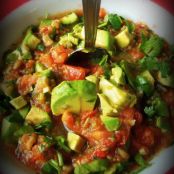 Roasted Garlic Tomato Salsa With Avocado