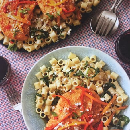 Sweet Pepper Chicken with Ditali Pasta & Spinach
