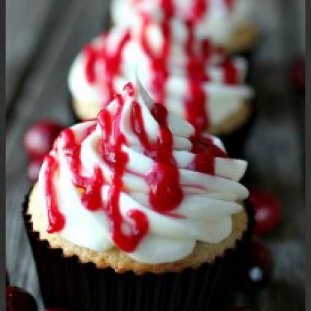 Cranberry Orange Cupcakes with Orange Cream Cheese and A Cranberry Orange Drizzle
