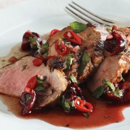 Grilled Pork Tenderloin with Cherry Salsa