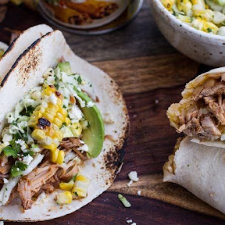 Slow-Cooker Enchilada Pork Tacos with Sweet-Corn Slaw
