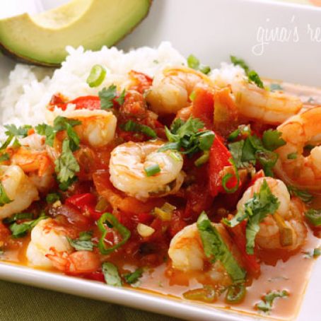 Garlic Shrimp in Coconut Milk, Tomatoes and Cilantro