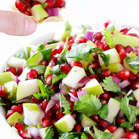 5-Ingredient Pear Pomegranate Salsa