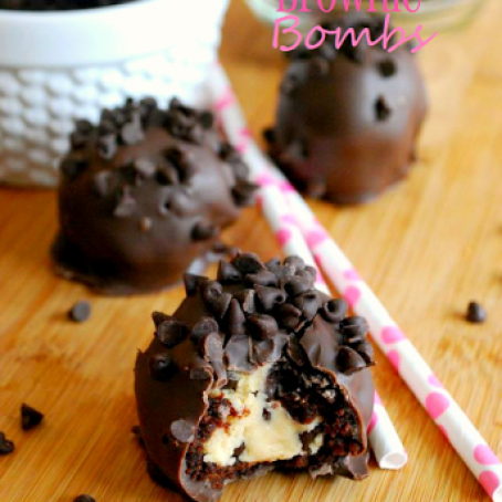 Chocolate Chip Cookie Dough Brownie Bombs