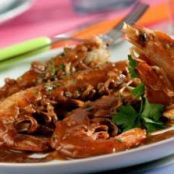 LANGOSTINOS EN SALSA DE CHOCOLATE