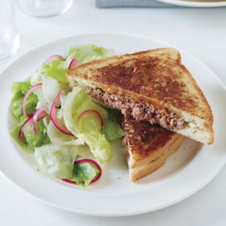 Patty Melt with Pickled Onion Salad