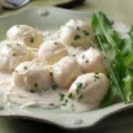 Four-Cheese Gnudi with Chive Butter Sauce