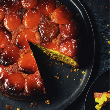 Pistachio and Apricot Upside-Down Cake
