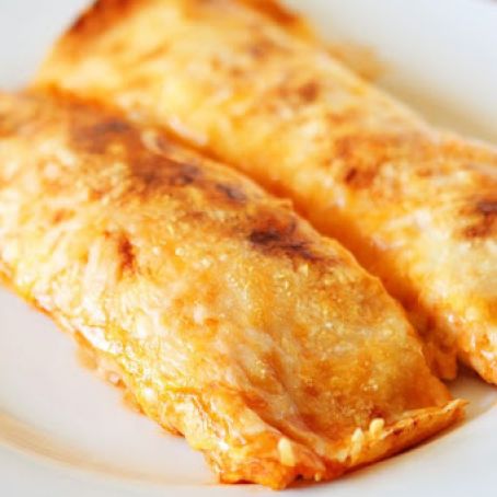 Cheesy Chicken Enchilada Style Burritos