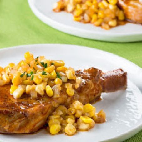 Tangy Pork Chops with Sweet Corn Relish