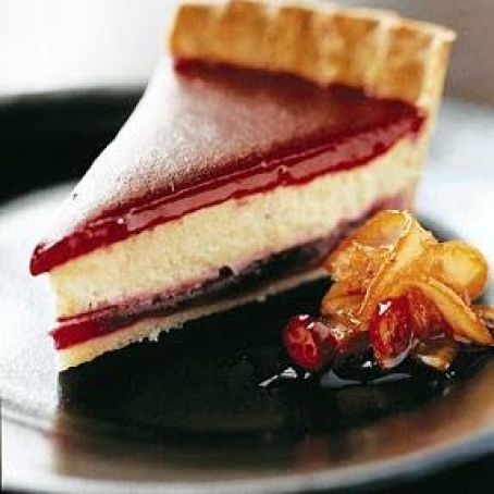 festive cranberry topped cheesecake
