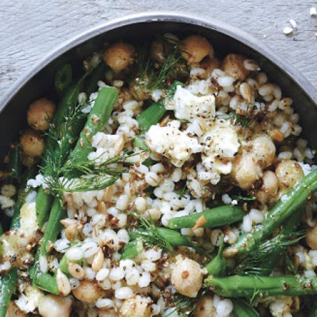 Chickpea, Barley, and Feta Salad