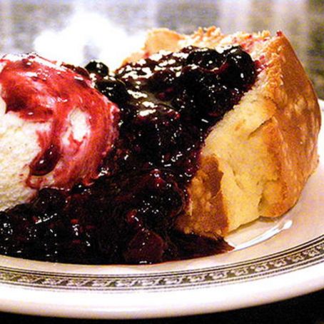 Never Fail Pound Cake with Warm Berry Compote