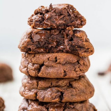 Quadruple Chocolate Soft Fudgy Pudding Cookies