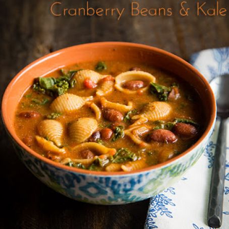 Pasta Fagioli with Cranberry Beans and Kale