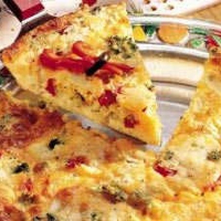 Impossibly Easy Cheesy Vegetable Pie
