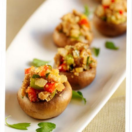Vegan Sausage Stuffed Mushrooms