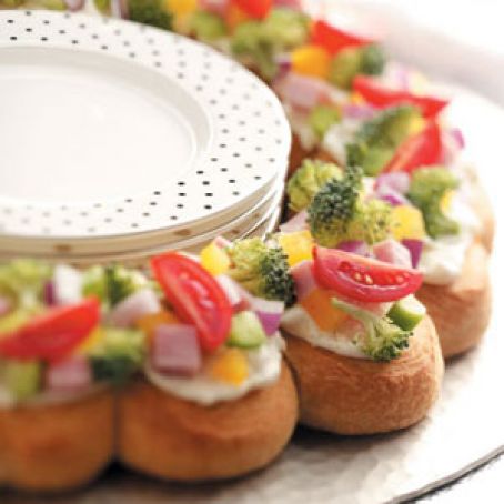 Veggie Ham Crescent Wreath Recipe