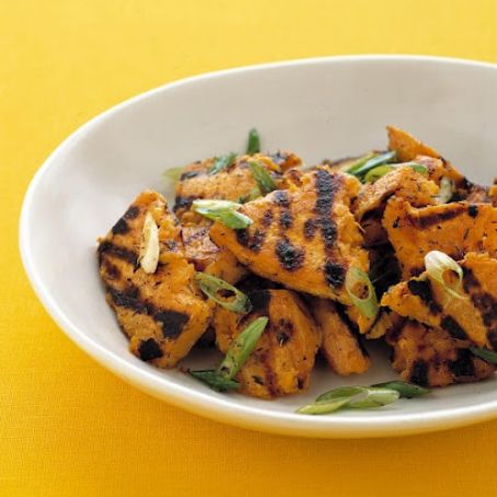 Grilled Sweet Potatoes with Scallions