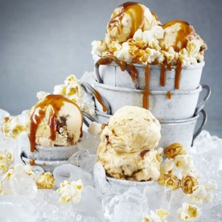 Popcorn Ice Cream w/ Salted Caramel