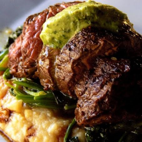 Flat Iron Steak with Herb Butter