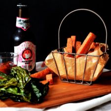 Spam Fries & Kale Chips with Bloody Mary Dip