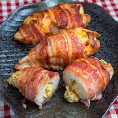Bacon Wrapped Jalapeno Popper Stuffed Chicken