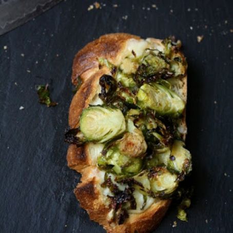 Roasted Brussels Sprouts Recipe on Gruyere Toasts | Feed Me Phoebe