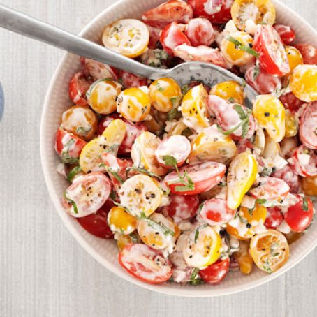 Cherry Tomato Salad With Buttermilk-Basil Dressing