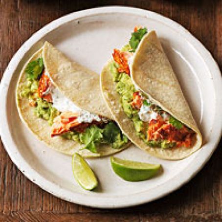 Salmon Tacos with Guacamole