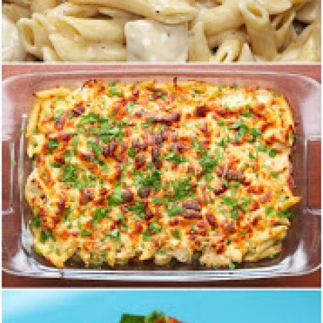Cheesy Chicken Alfredo Pasta Bake