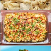 Cheesy Chicken Alfredo Pasta Bake