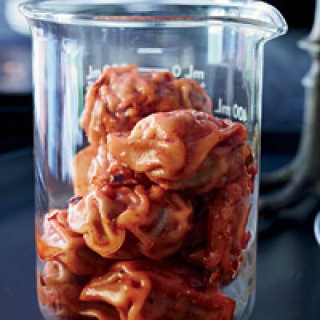 Pork Dumplings with Chile-Sesame Sauce